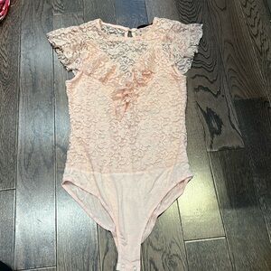 LUC-CE lace pink bodysuit- NWT